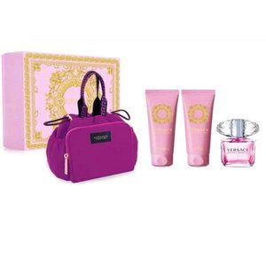 🆕 NIB 🌟 4-piece Versace Bright Crystal Set with Makeup case